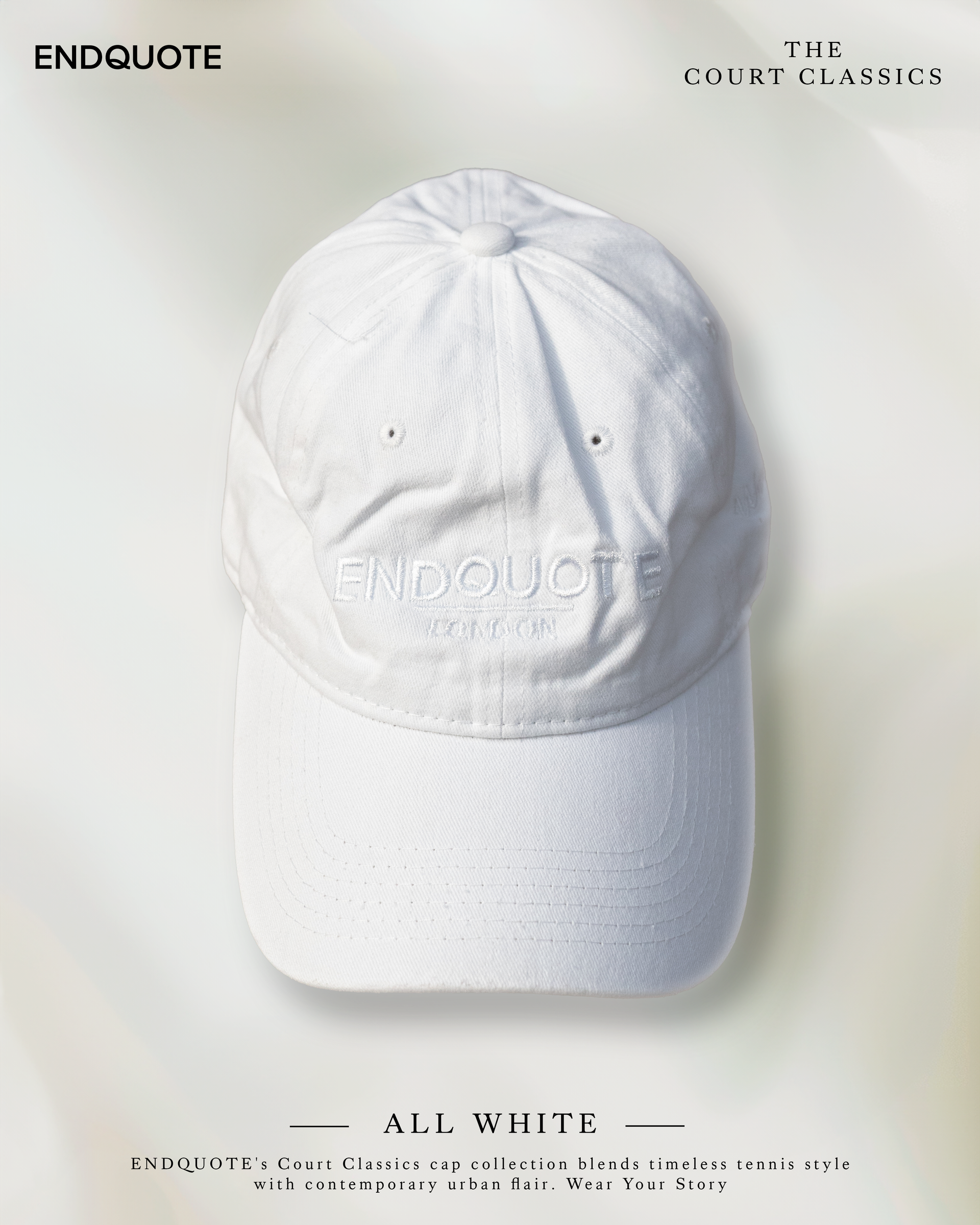 ENDQUOTE All White Cap | Court Classics Collection